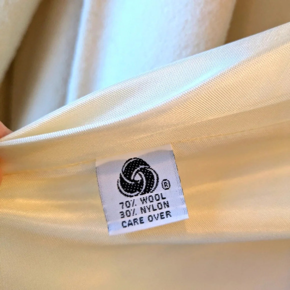 Otello Pelle Vintage Wool Blend White Coat 16/18 - Picture 6 of 15